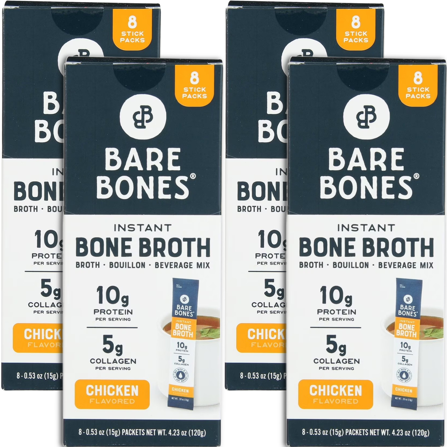 Bare Bones Chicken Broth Powder Sticks, 8 ct (4-Pack) - 32 Broth Sticks gallery