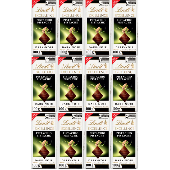 (12pack) Lindt Dark Pistacio Chocolate Bar (100 g) gallery