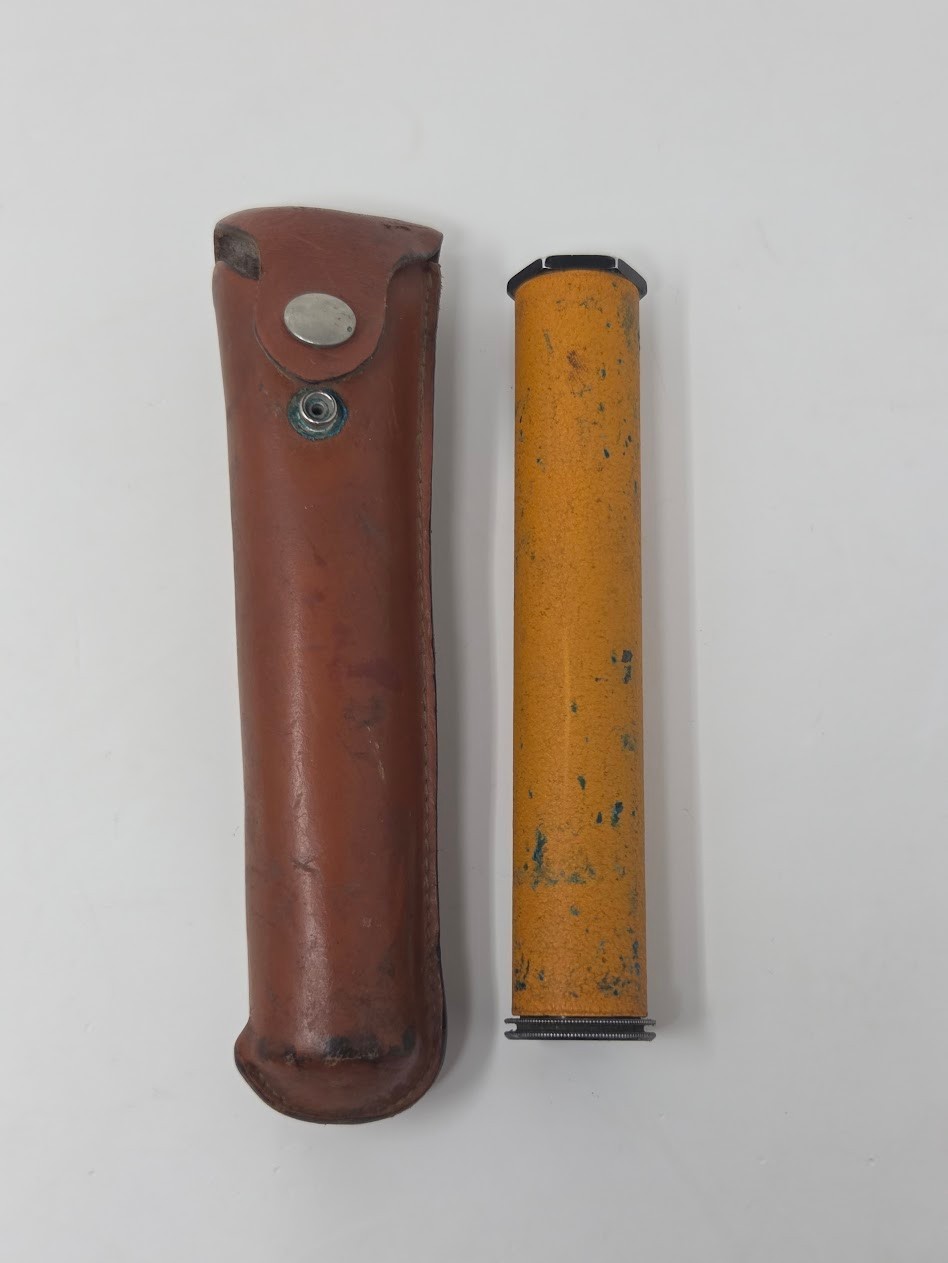 Vintage Leather Case With Grade Level Tool Insert Snap Closure Storage 7 Inch gallery
