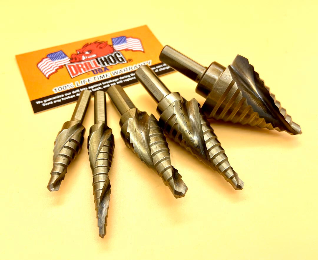 Cobalt Step Drill Bit Set 5 Pc M42 Spiral Step Bit Lifetime Warranty Drill Hog® gallery