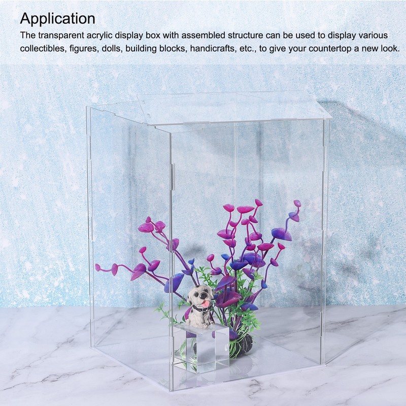 Display Case Box Acrylic Box Transparent Showcase 36x11x16cm for Collectibles gallery