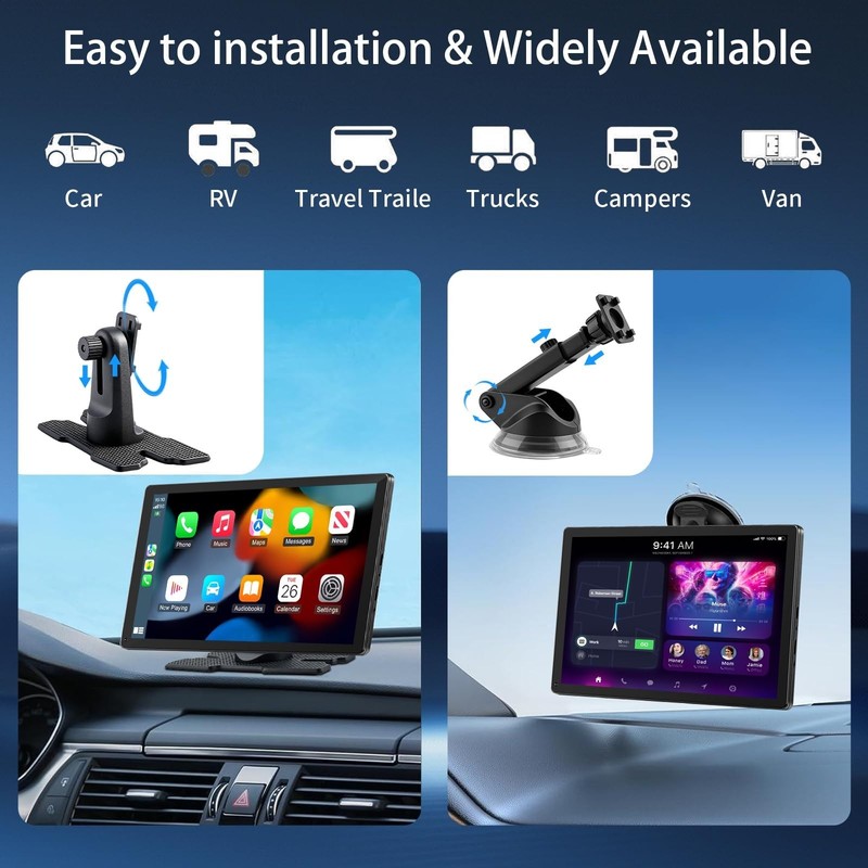 CarPlay Screen for Car, 9'' Wireless CarPlay & Android Auto - Smart Portable ... gallery