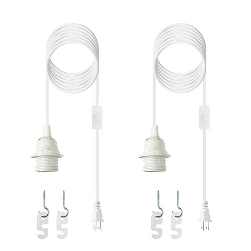 Plug in Light Socket Kit 16Ft Pendant Light Cord E26 E27 Hanging Lamp with On... gallery
