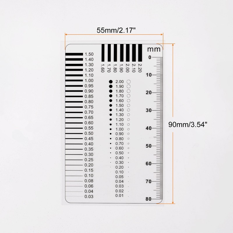 5pack Transparency SEC Size Estimation Chart 80mm Diameter Line gallery