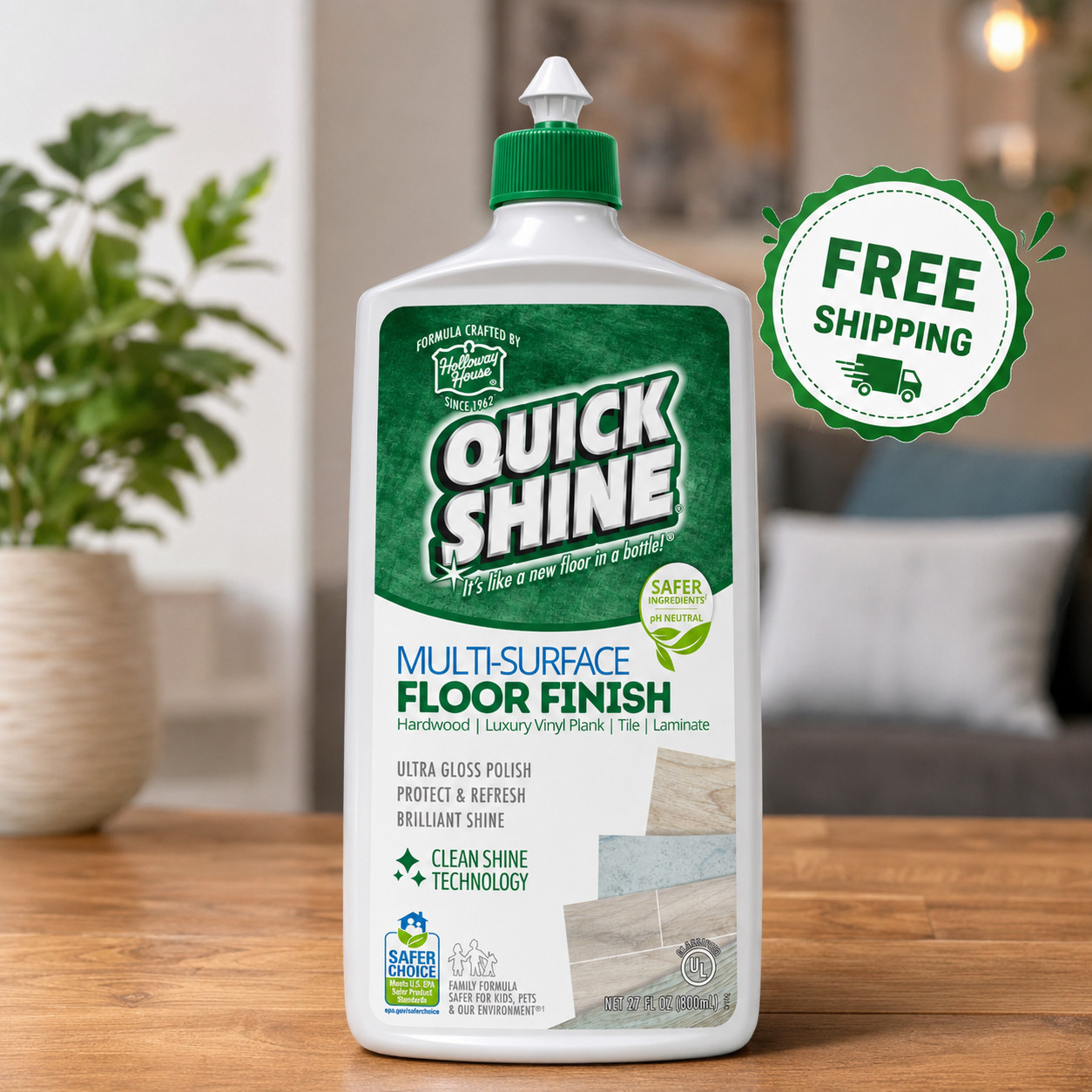 Quick Shine PFAS-Free Multi-Surface Floor Finish & Household Polish gallery