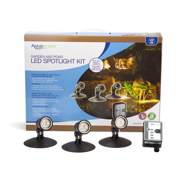 Aquascape LED Pond & Landscape Spotlight Kit - 3 x 1 watt Lights 84030 gallery