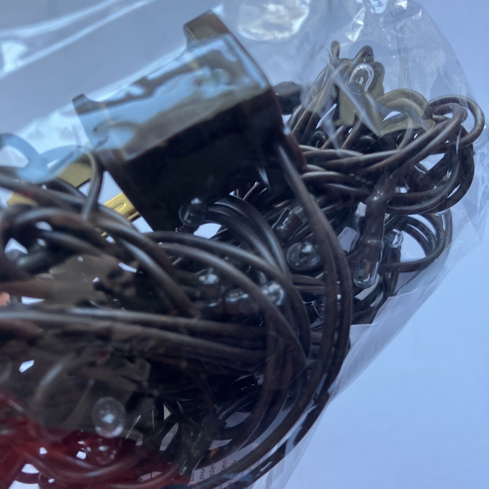 35ct Count Teeny Tiny Rice Light Set String Brown Wire Cord Primitive Craft 10' gallery