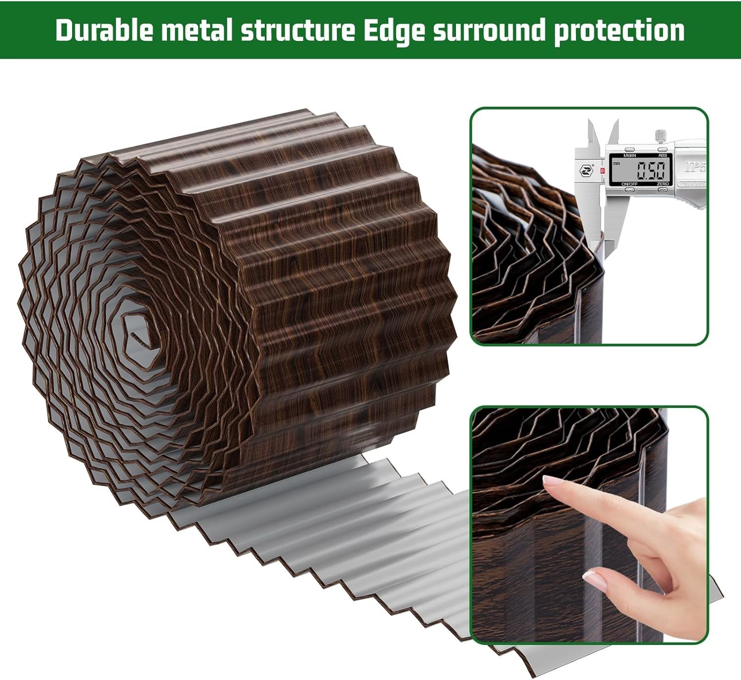 Sturdy 6" x 50' Corrugated Metal Garden Edging - Stylish Landscape Border gallery