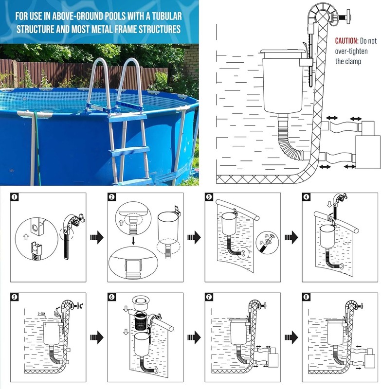 Suction-Powered Pool Skimmer - Automatic Floating Debris Cleaner for All Pools gallery
