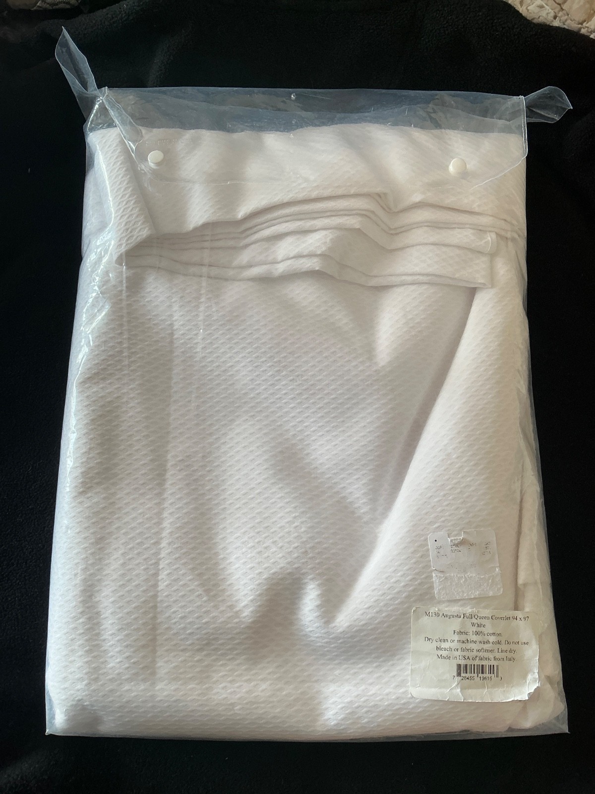MATOUK Augusta M130 QUEEN/FULL Coverlet White 100% Cotton Italy Matelassé gallery
