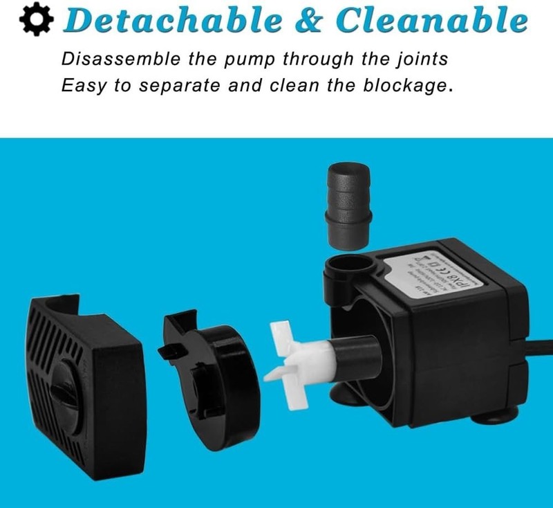 Compact 5W Submersible Pump - Flow Rate 1.5 Gallons/Minute for Water Features gallery