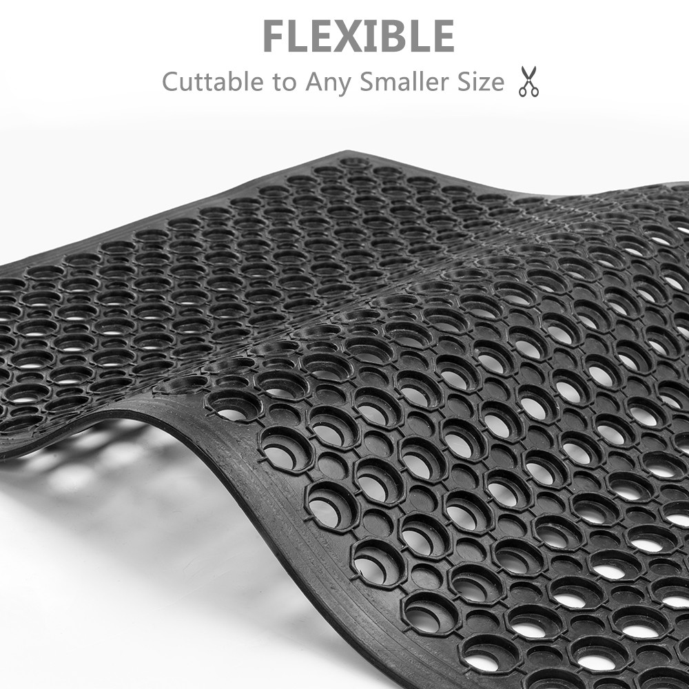 36" x 60" Rubber Mat with Large Drain Holes for Concrete Patio and Front Porch gallery