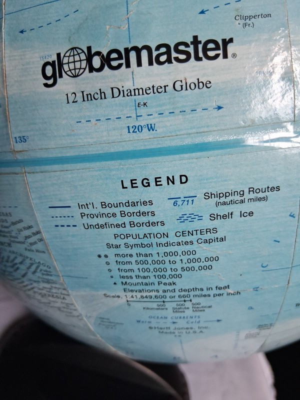 GlobeMaster 12" Tabletop Rotating Multicolor World Globe *see aging As Is* gallery