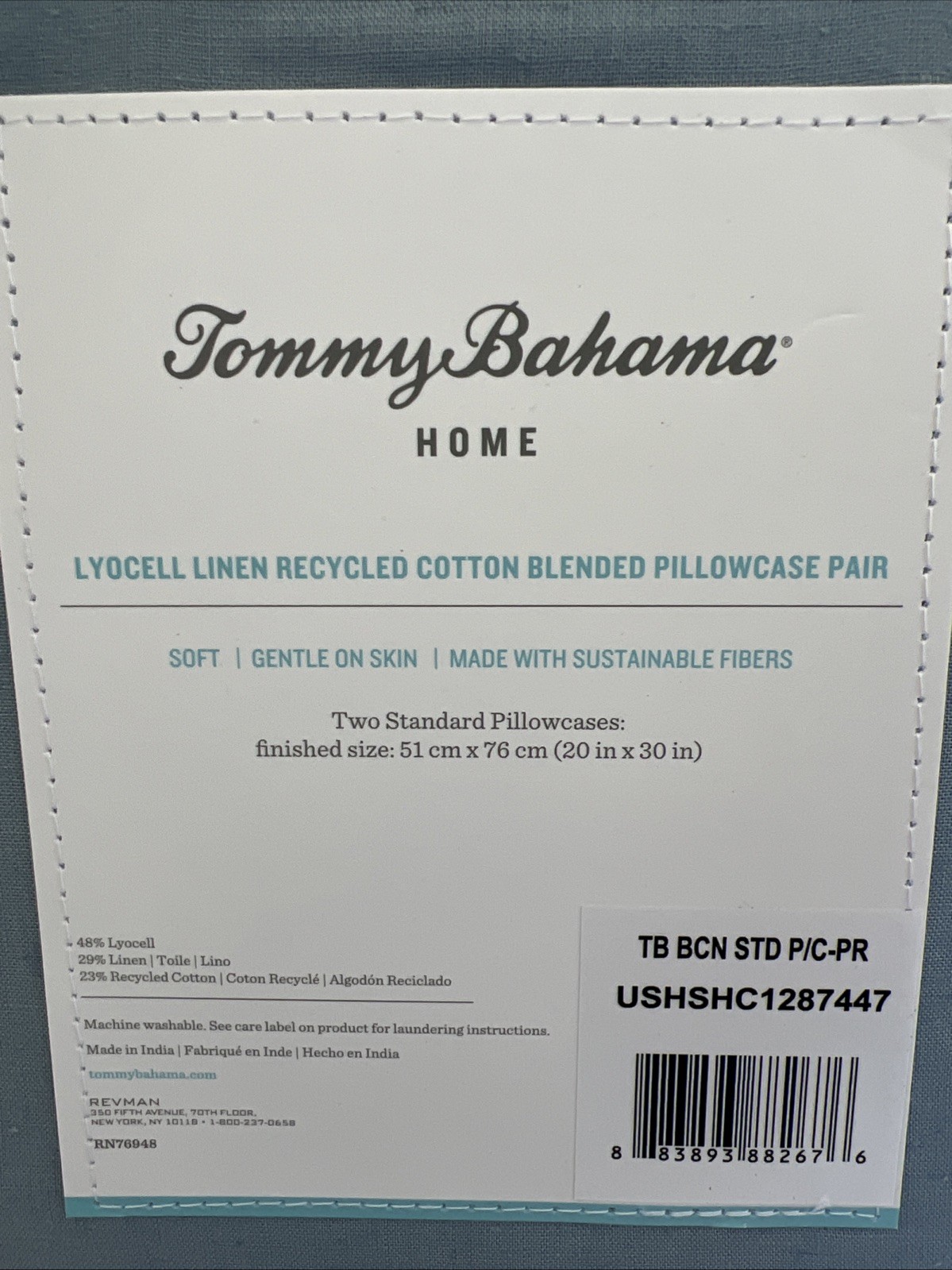 Tommy Bahama Home (2) Standard Size Lyocell Linen Cotton Blend Pillow Cases New! gallery