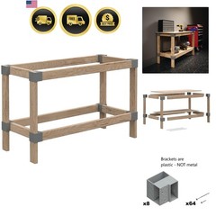 Heavyweight DIY Workbench Hardware Kit, 24 in W x 48 in D, 500 lb Capacity, E…