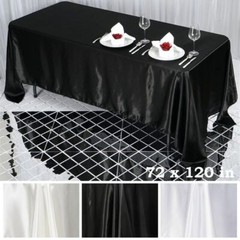 10 pcs 72×120″ RECTANGLE Satin TABLECLOTHS Wedding Party Reception Linens SALE