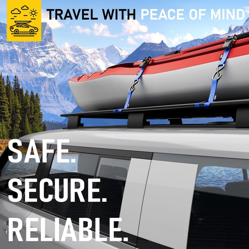 Soft Loop Tie Down Straps - 1,500 Load Capacity & 4,500 Lbs Breaking Strength... gallery