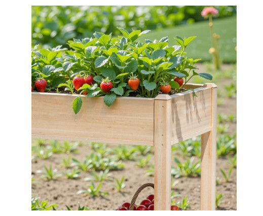 CONCETTA Wooden Raised Garden Bed - Elevated Planter Box with Drainage & Liner gallery