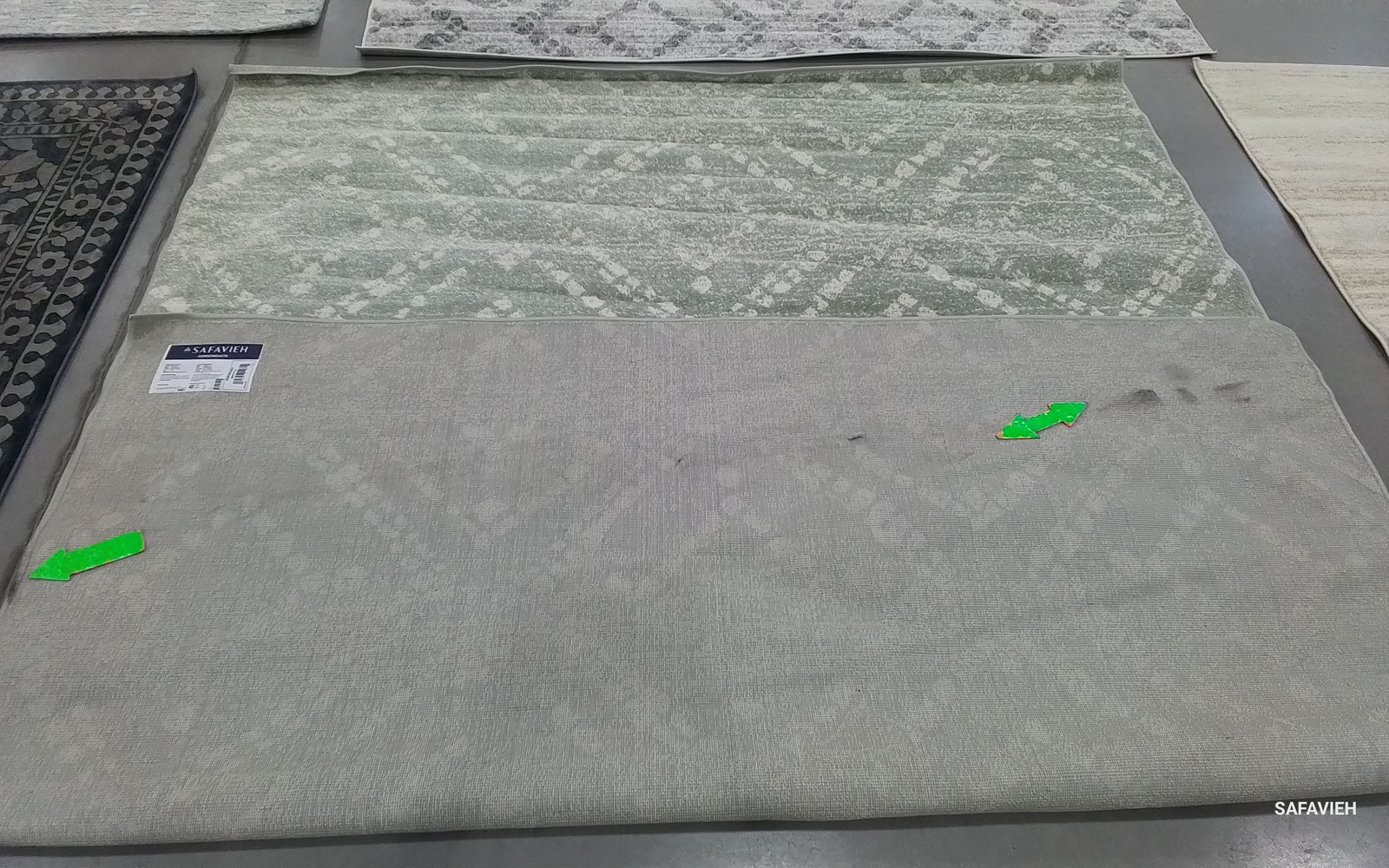 GREEN / IVORY 8'-0" x 10'-0" Back Stain Rug, Reduced Price 1172800079 ADR131Y-8 gallery
