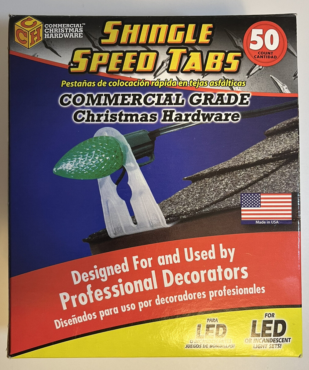 50 Shingle Speed Tabs Commercial Grade For Christmas LED & Incandescent Lights gallery