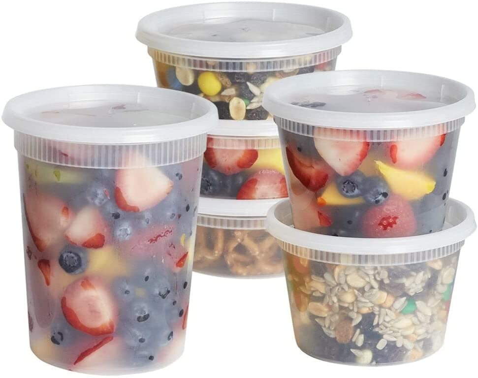 Deli Clear Food Storage Containers with Lids Heavy Duty- Sizes 8oz,16oz,32oz gallery