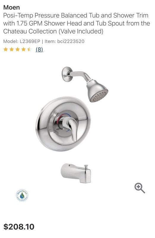 Moen Posi-Temp L2369EP Pressure Balanced Tub & Shower Trim Kit (Valve Included) gallery
