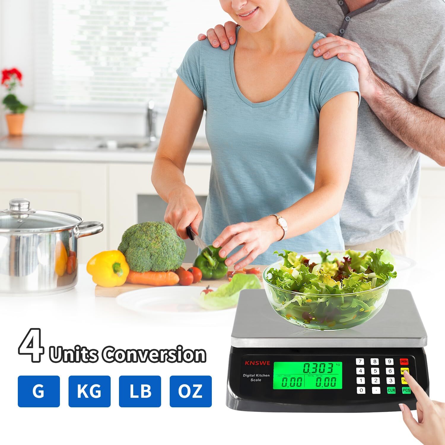 40KG/88LB Black Digital Kitchen Scale Commercial Food Weight Price Computing gallery