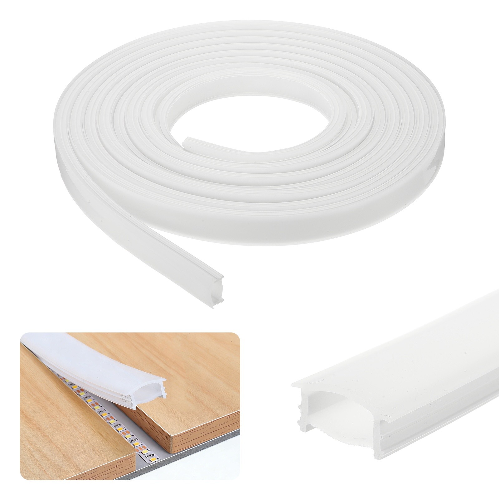 16.5ft/5m LED Diffuser Channel, 20x10mm Silicone LED Channel System gallery