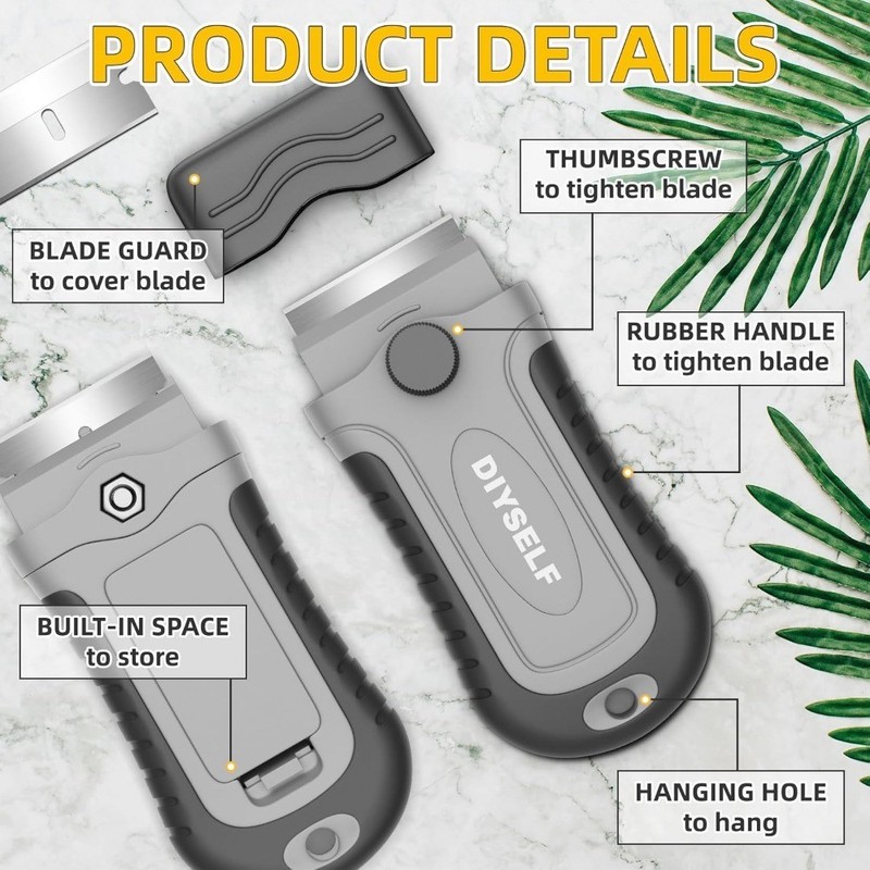 Razor Blade Scraper Tool with 15 Blades Ergonomic Handle for Glass Stove Top gallery