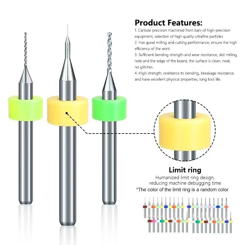 Drill Bit Set Carbide PCB Mini CNC Micro Drill Bits 0.1mm-2.0mm XCAN gallery