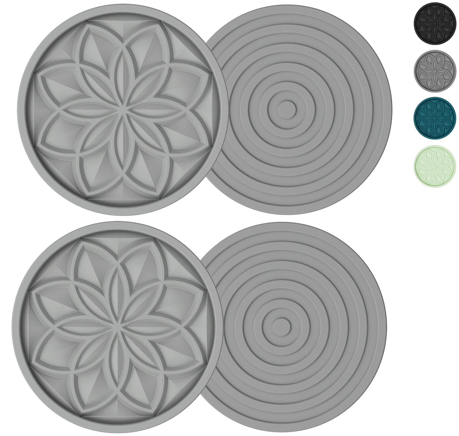 Silicone Coasters Set, 4 Pcs Drink Coasters for Coffee Table, Bar Tableto gallery