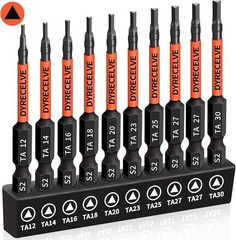 10-Pack Triangle Screwdriver Set – Premium S2 Steel Triangle Bit Set (2.56″ Long