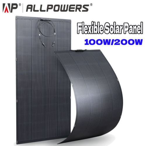 ALLPOWERS 100W OR 200W Flexible Mono Solar Panel Efficiency IP68 For Roof Boat gallery