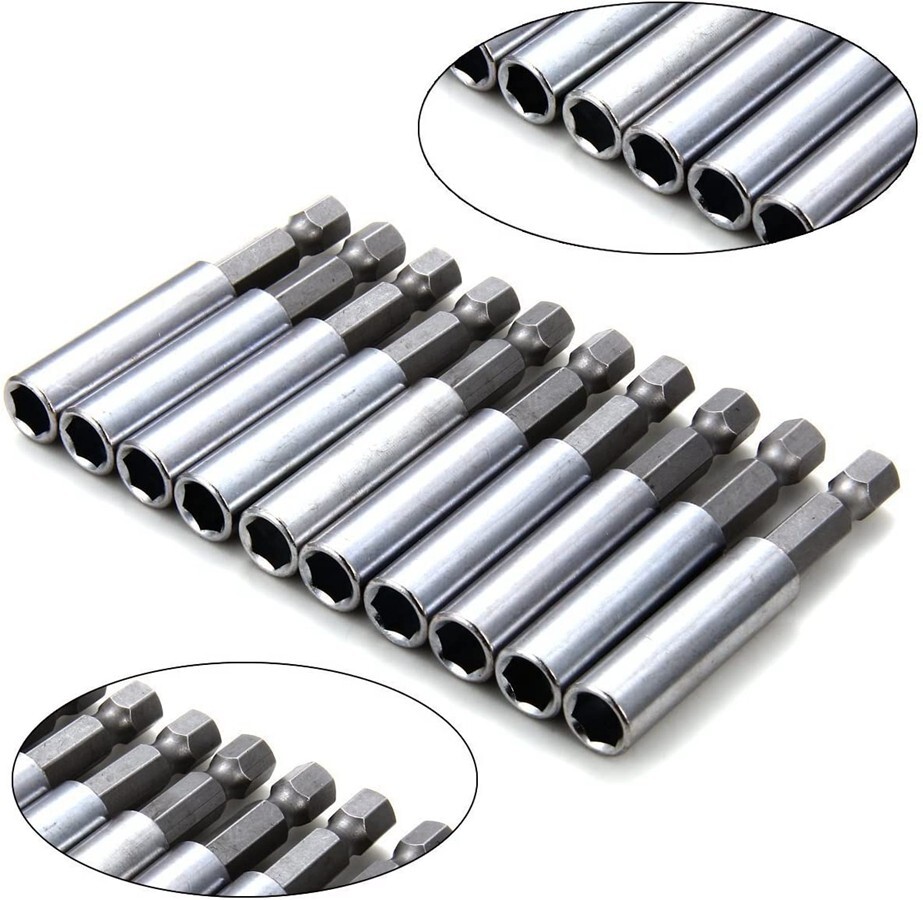 10Pcs Compact Magnetic Bit Tip Extensions Holder 1/4" Hex Shank Drive Guide N513 gallery