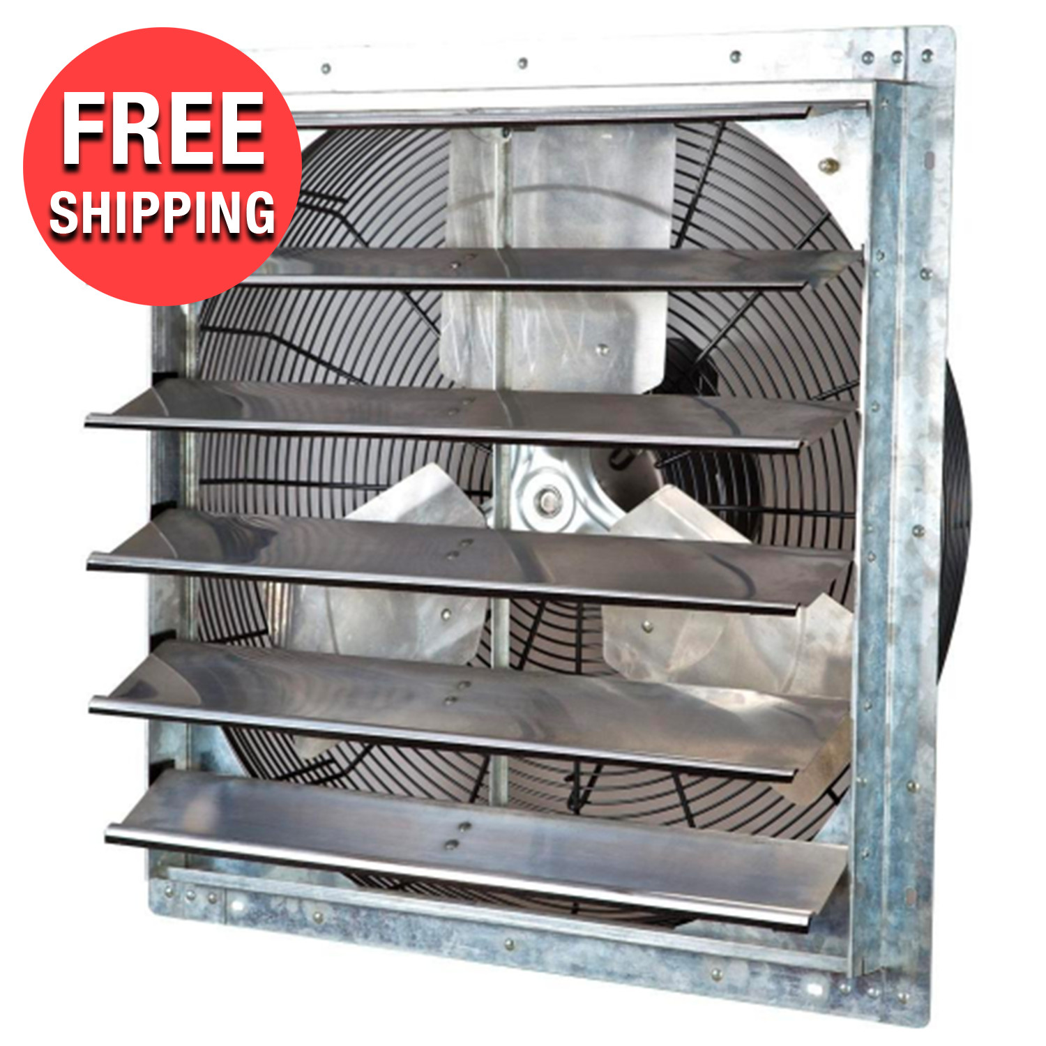 24" Shutter Exhaust Fan 4244 CFM Industrial Speed Wall Mount Garage Shop Attic gallery