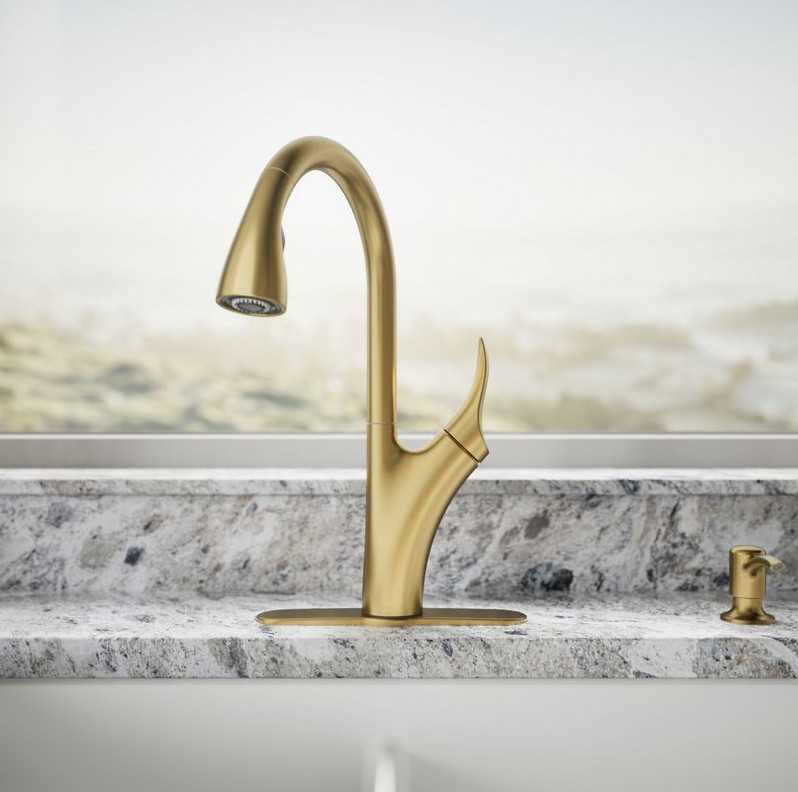 Kohler Brushed Gold Transitional Pull Down Kitchen Faucet 1PREC26448-SD-2MB-AA gallery
