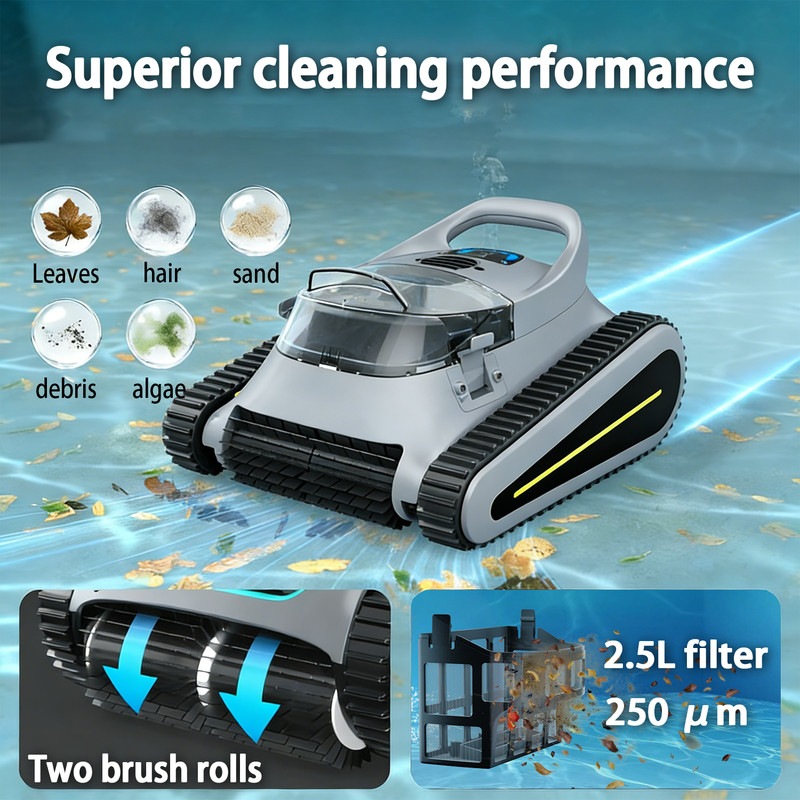 Cordless Pool Vacuum Robot for Inground & Above Ground Pools, Smart Navigation gallery