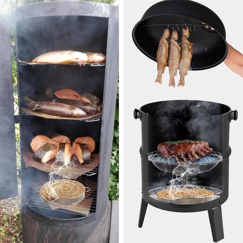 BBQ Cold Smoke Generator Stainless Steel Wood Dust Hot Chip Smoking Box Tools gallery