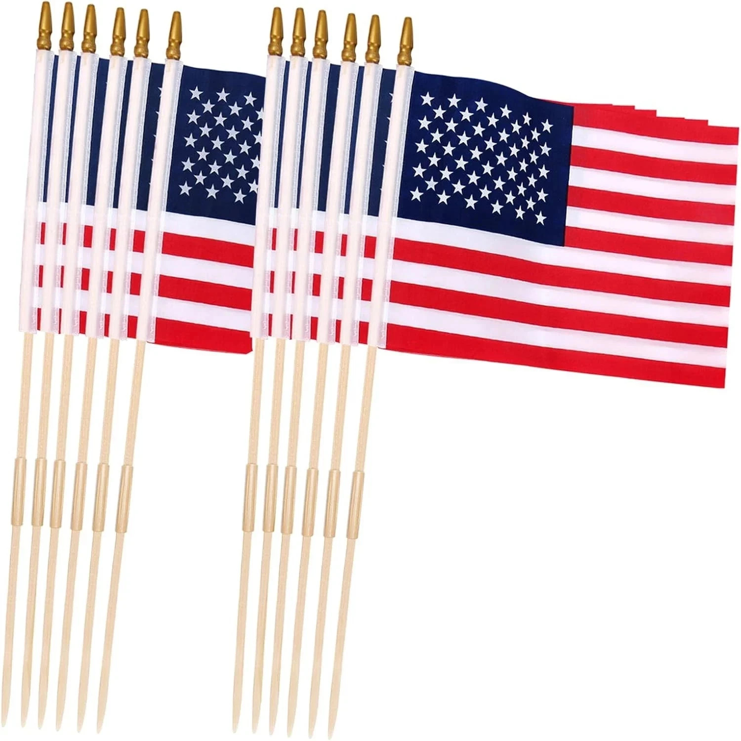 12 Pack 8x12 Inch American Flags for Outside,US Stick Handheld Flag Ground-in... gallery