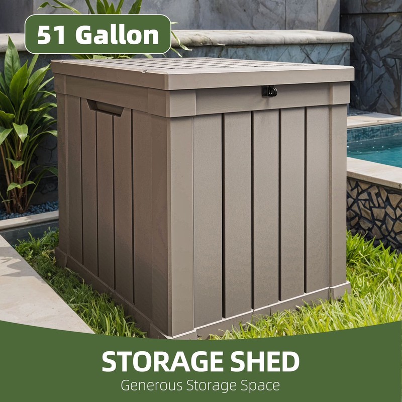 Waterproof Lockable Patio Storage Box with Side Handles gallery
