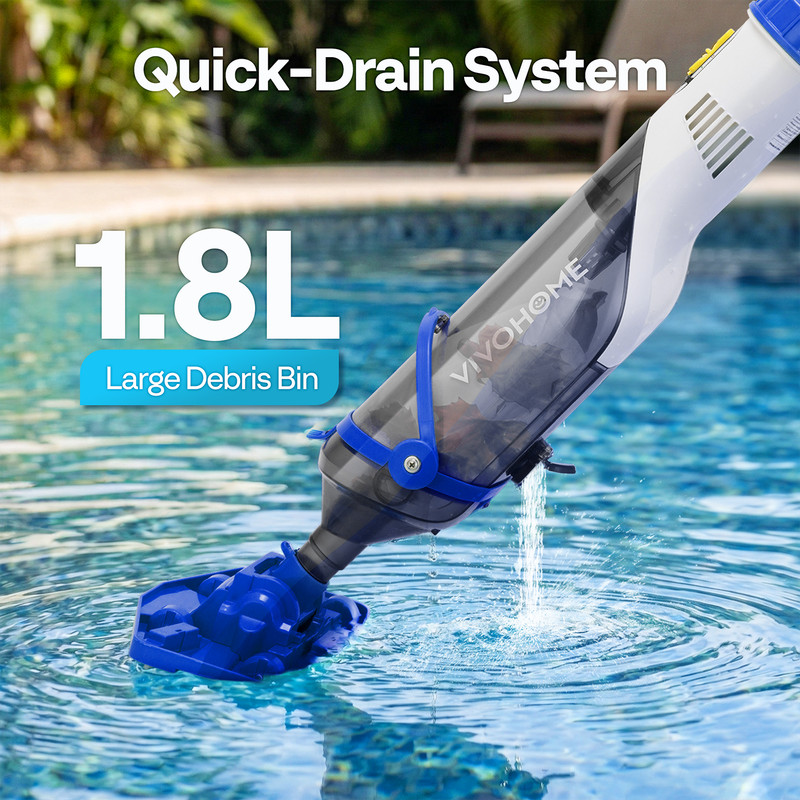 Cordless Pool Vacuum with Telescopic & Extension Poles 9.12ft, 18.5 GPM Suction gallery
