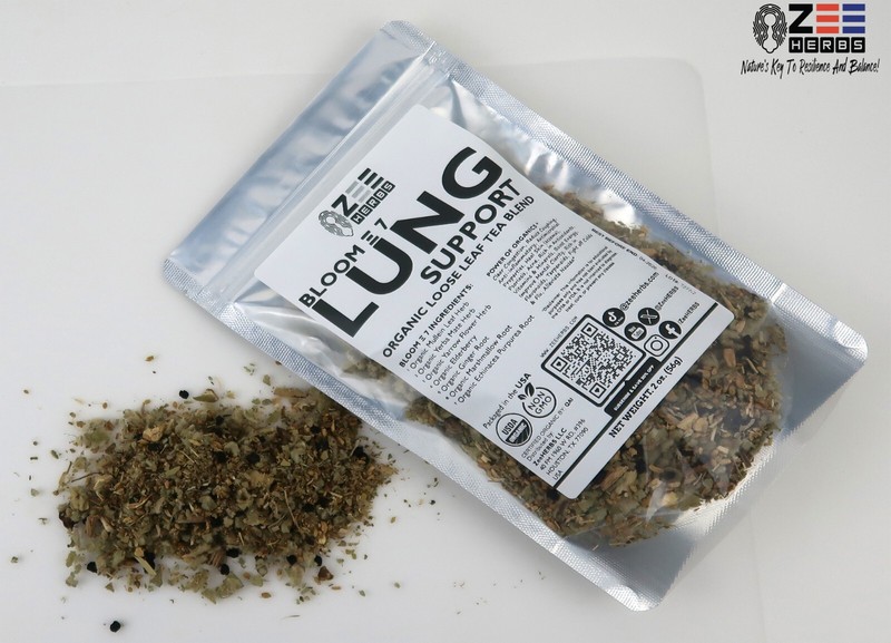 Bloom 7 Lung Support Organic Loose Leaf Tea Blend 2 oz (56g) - ZeeHERBS gallery