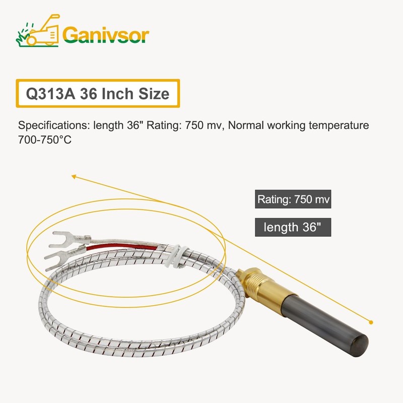 For Hearthstone Thermopile Part # 7211-090 / 7210-090 / 7210-100 36'' 750 MV US gallery
