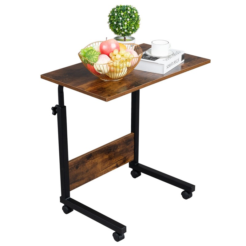 Rolling Adjustable Height Side Table 15MM Chipboard Steel Baffle gallery
