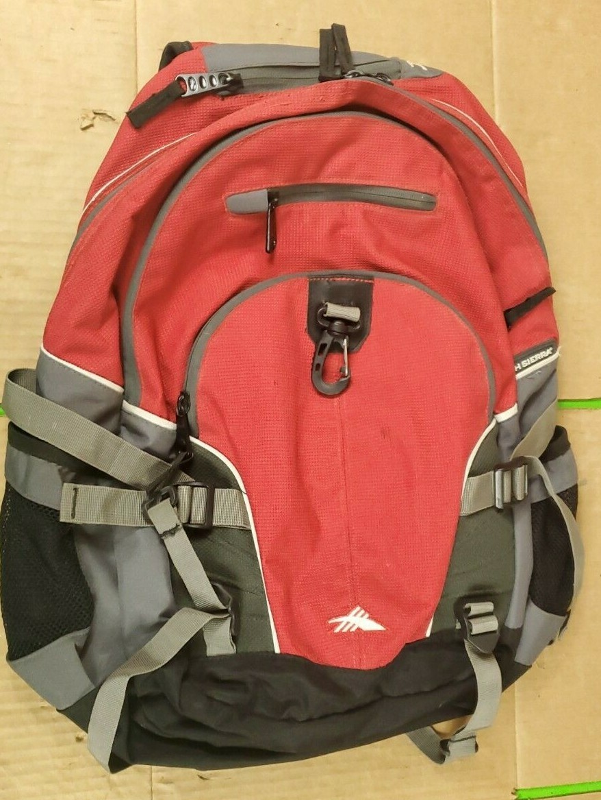 HIGH SIERRA red suspension strap system backpack bookbag school work hiking