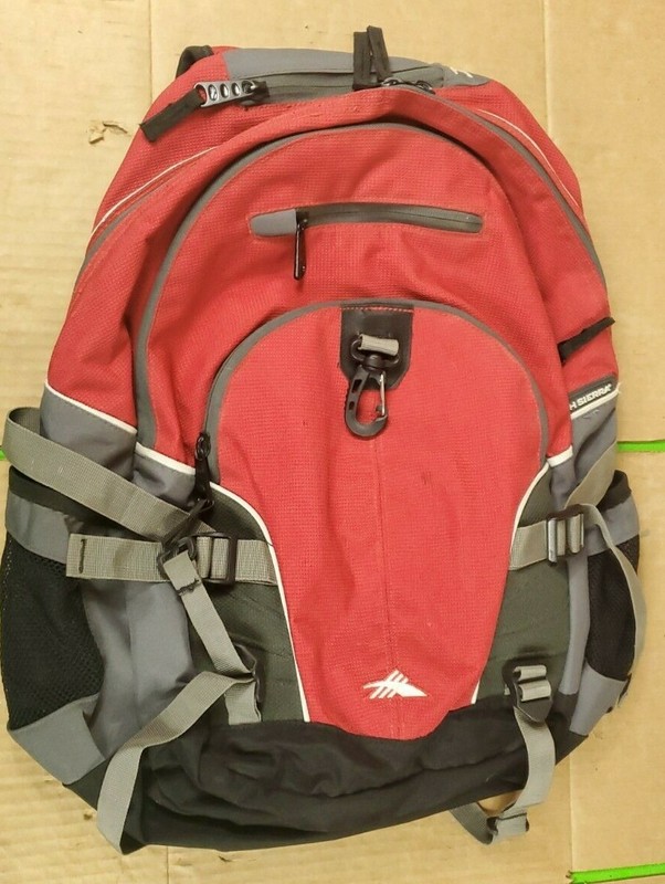 HIGH SIERRA red suspension strap system backpack bookbag school work hiking