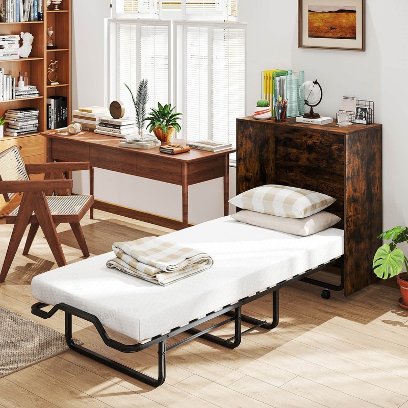 Cot Size Murphy Bed with Storage Rolling Murphy Cabinet with Foldable Bed gallery