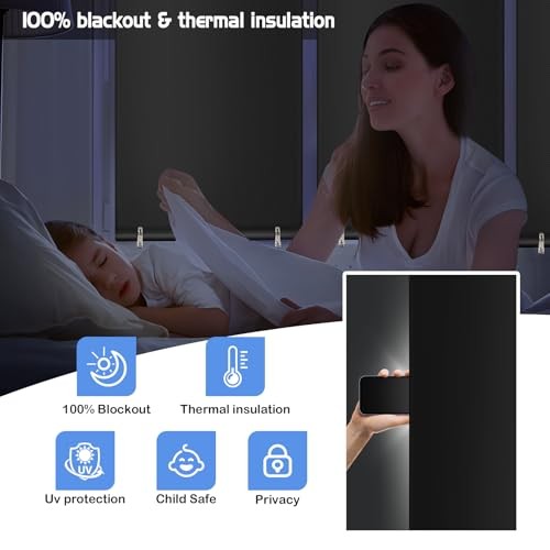 2Packout Roller Window Shades, Cordless Blinds for 36"W x 72"H x2pack Black gallery