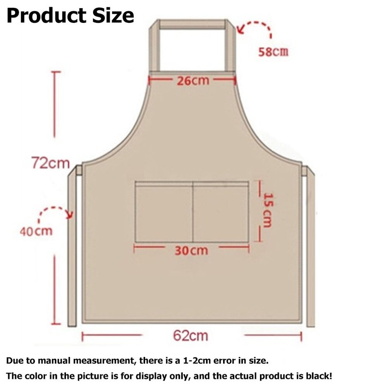 10-100x Solid Cooking Kitchen Restaurant Bib Apron Unisex Dress Black w/2 Pocket gallery