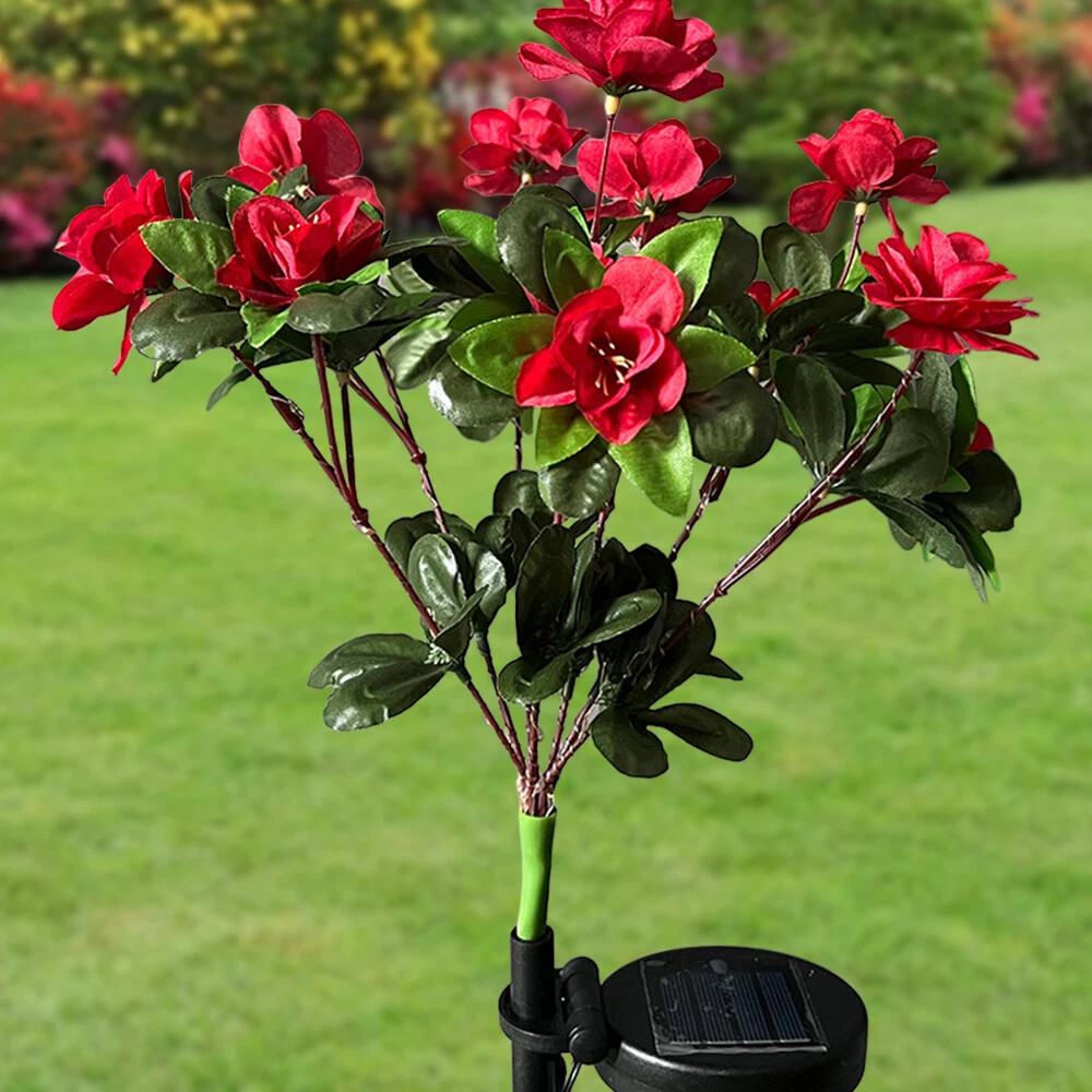 Solar Azalea Flowers with Colorful LED Waterproof Pathway Lights Gardening Gifts gallery